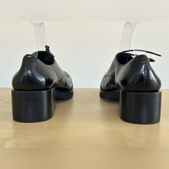 Jeffrey Campbell Patrice H Black Faux Patent Lace Up Oxford Women's Size 9.5 - Picture 4 of 9